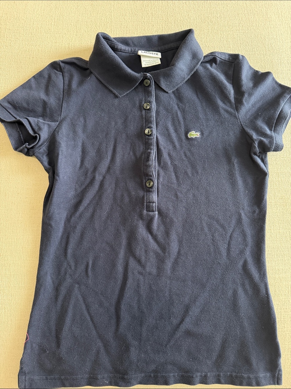 Lacoste Blue Fitted Button Down Polo Shirt size 38